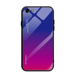   Gradient Glass iPhone 7/8/SE (2020) edzett üveg hátlap, tok, rózsaszín-lila