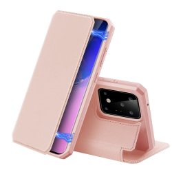   Dux Ducis Skin X Samsung Galaxy S20 Ultra oldalra nyíló tok, rózsaszín