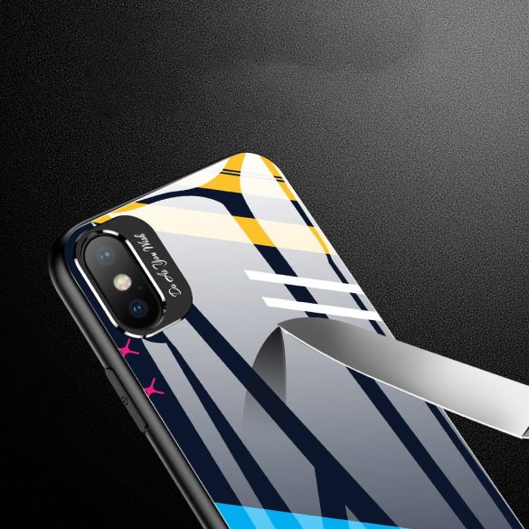 Color Glass Case 2 iPhone Xr edzettüveg hátlap, tok, mintás, színes