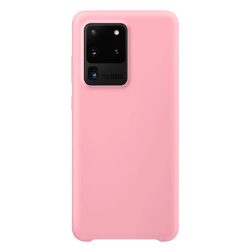   Silicone Flexible Rubber Samsung Galaxy S20 Ultra hátlap, tok, rózsaszín