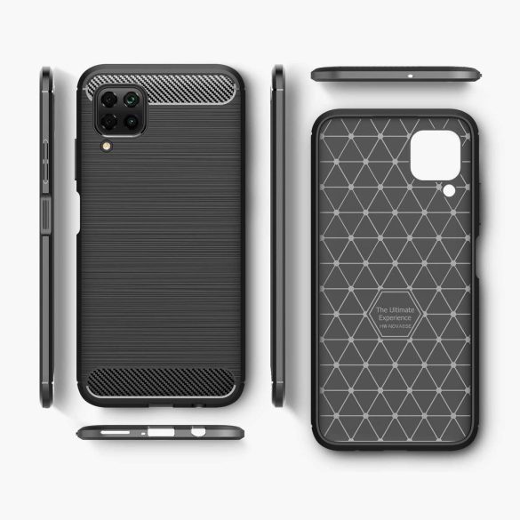 Carbon Case Flexible Huawei P40 Lite/Nova 7i/Nova 6 SE hátlap, tok, sötétkék