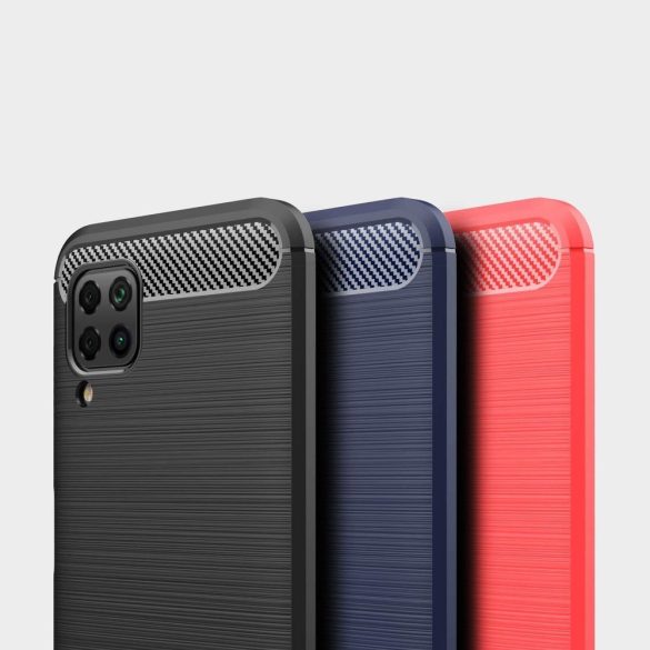 Carbon Case Flexible Huawei P40 Lite/Nova 7i/Nova 6 SE hátlap, tok, sötétkék