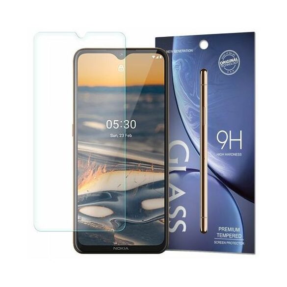 Nokia 5.3 kijelzővédő edzett üvegfólia (tempered glass) 9H keménységű (nem teljes kijelzős 2D sík üvegfólia), átlátszó