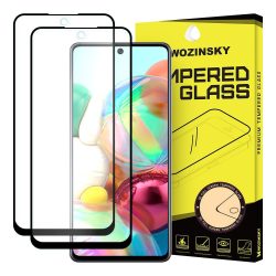   Wozinsky 2 db Glass Screen 5D Full Glue Samsung Galaxy A71 4G/Note 10 Lite teljes kijelzős edzett üvegfólia, 9H keménységű, tokbarát, fekete