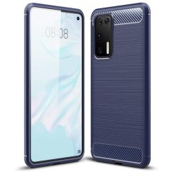 Carbon Case Flexible Huawei P40 Pro hátlap, tok sötétkék