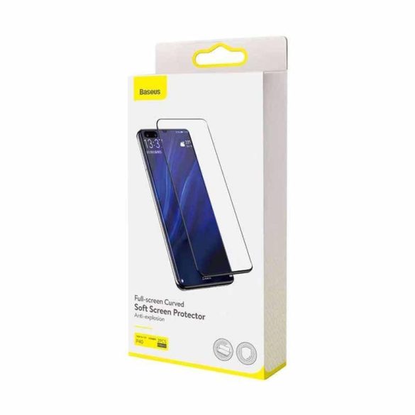 Baseus 2db Huawei P40 3D Full Screen Tempered Glass 0,15mm, teljes kijelzős üvegfólia, 9H keménységű, tokbarát, fekete