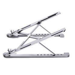   Laptop tartó állvány, 11'' - 13,8'', aluminium, összecsukható, ezüst