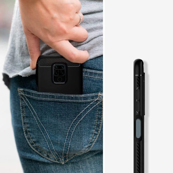 Carbon Case Flexible Xiaomi Redmi Note 9/Redmi 10X 4G hátlap, tok, sötétkék