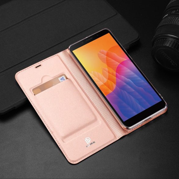 Dux Ducis Skin Pro Huawei Y5P oldalra nyíló tok, rózsaszín