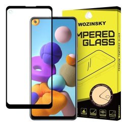   Wozinsky Samsung Galaxy A21s Full Glue teljes kijelzős edzett üvegfólia (tempered glass) 9H keménységű, tokbarát, fekete