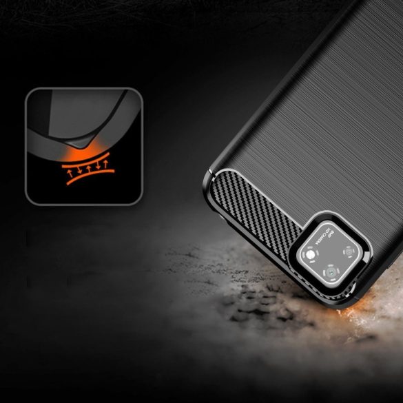 Carbon Case Flexible Huawei Y5P hátlap, tok, fekete