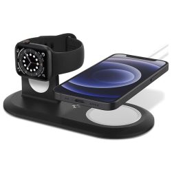   Spigen Magfit MagSafe kompatibilis iPhone/Apple Watch töltőállomás , fekete