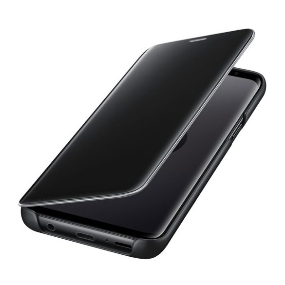 Clear View Case cover Huawei Y5P oldalra nyíló tok, fekete