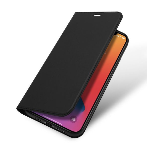 Dux Ducis Skin Pro  iPhone 12 Pro Max oldalra nyíló tok, fekete