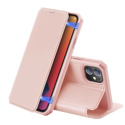   Dux Ducis Skin X iPhone 12 Mini oldalra nyíló tok, rózsaszín