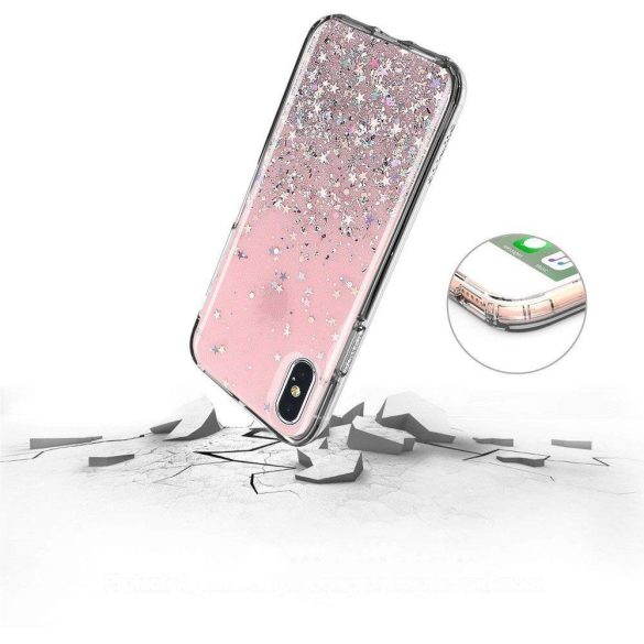 Wozinsky Star Glitter Shining iPhone 12 Mini hátlap, tok, fekete