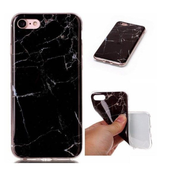 Wozinsky Marble cover iPhone 12/12 Pro márvány mintás hátlap, tok, fekete