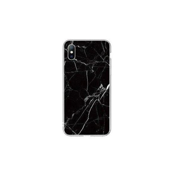 Wozinsky Marble cover Xiaomi Redmi 9 márvány mintás hátlap, tok, fekete