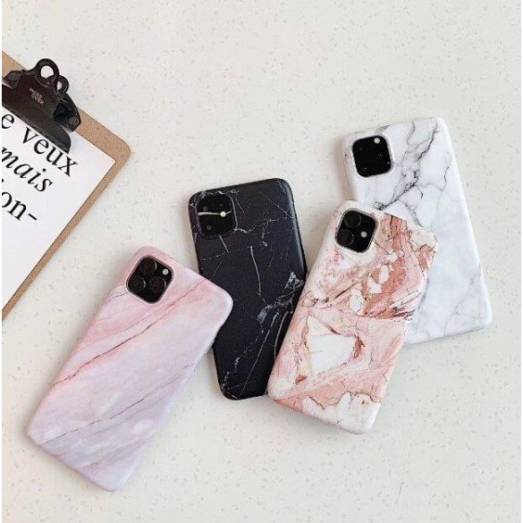 Wozinsky Marble cover Xiaomi Redmi 9 márvány mintás hátlap, tok, fekete