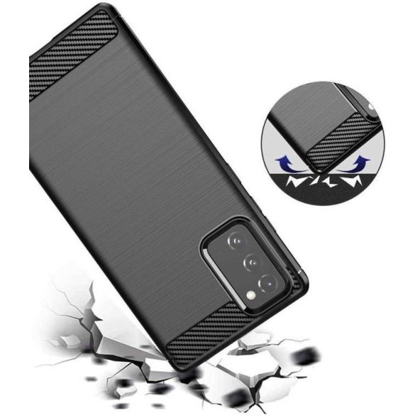 Carbon Case Flexible Samsung Galaxy Note 20 hátlap, tok, fekete