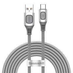   Baseus CATSS-B0S USB/USB-C adat- és töltőkábel, gyorstöltés, 5A, 2m, ezüst