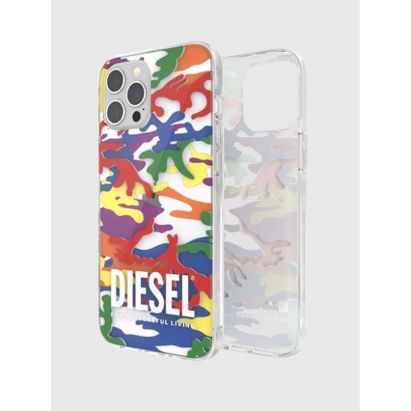 Diesel Clear Case Pride Camo iPhone 12 Pro Max tok, hátlap, színes