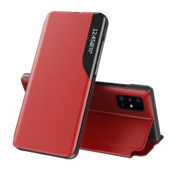   Eco Leather View Case Samsung Galaxy S20 Ultra oldalra nyíló tok, piros
