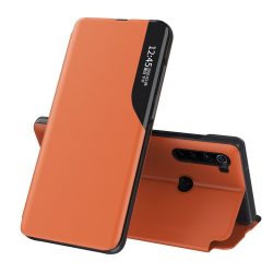   Eco Leather View Case Xiaomi Redmi Note 9S/9 Pro oldalra nyíló tok, narancssárga