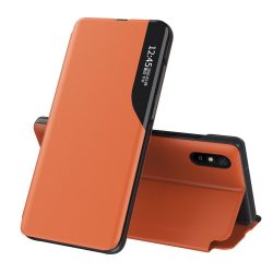   Eco Leather View Case Xiaomi Redmi 9A/9AT/9i oldalra nyíló tok, narancssárga