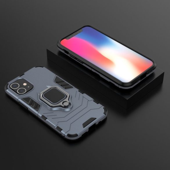 Armor Ring iPhone 12 Mini ütésálló hátlap, tok, sötétkék