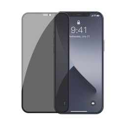   Baseus 2db iPhone 12/12 Pro 3D Full screen Anti Spy Tempered Glass, teljes kijelzős üvegfólia, fekete