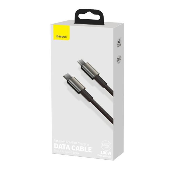 Baseus CATWJ-A01 USB-C/USB-C adat- és töltőkábel, gyorstöltés, 5A, 2m, fekete