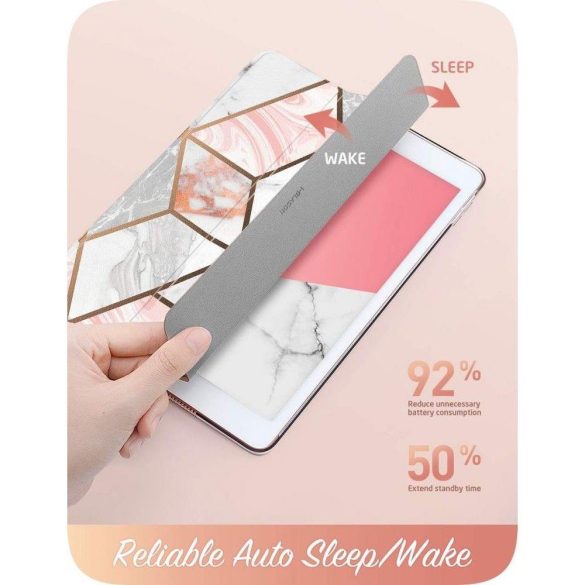 Supcase Cosmo iPad Air 4 tok, márvány mintás, rózsaszín