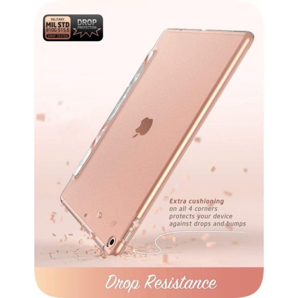 Supcase Cosmo iPad Air 4 tok, márvány mintás, rózsaszín