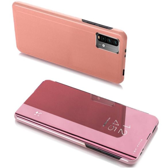 Clear View Case cover for Xiaomi Redmi 9T/Poco M3 oldalra nyíló tok, rózsaszín