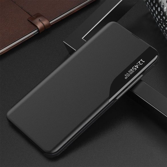 Eco Leather View Case Xiaomi Redmi 9T/Poco M3 oldalra nyíló tok fekete