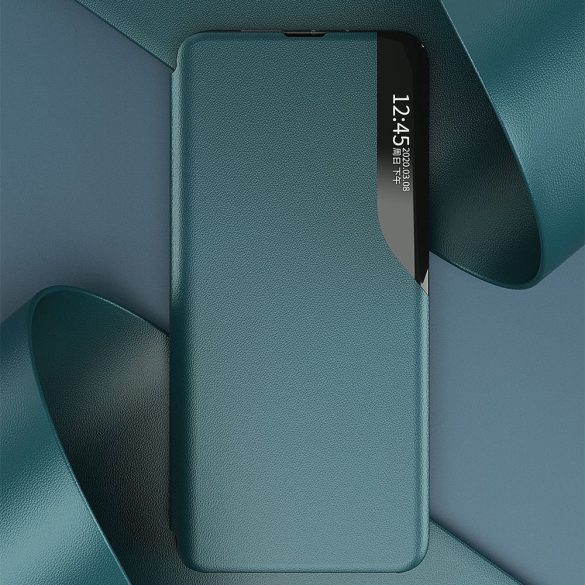 Eco Leather View Case Xiaomi Redmi 9T/Poco M3 oldalra nyíló tok fekete