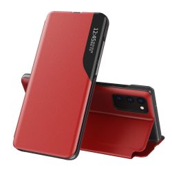   Eco Leather View Case Samsung Galaxy A52 4G/5G oldalra nyíló tok, piros