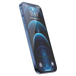   Baseus 2db iPhone 12/12 Pro 0.3mm, 3D Full screen Anti Spy Tempered Glass, teljes kijelzős üvegfólia, fekete