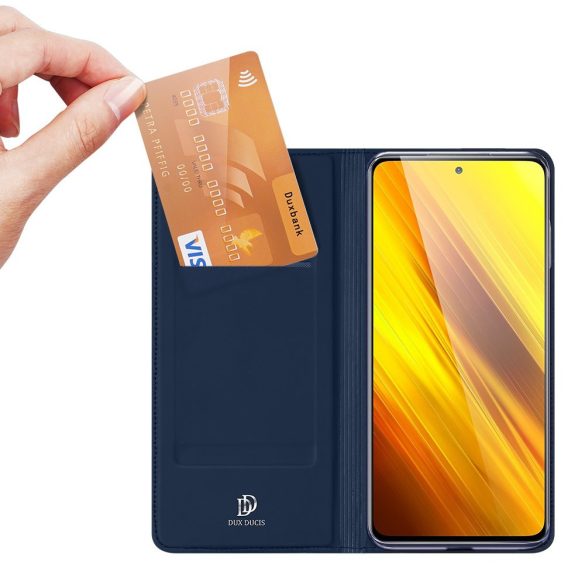 Dux Ducis Skin Pro Xiaomi Redmi 9T/Poco M3 oldalra nyíló tok, sötétkék