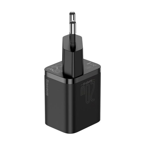 Baseus Super CCSUP-B01 USB-C hálózati töltő adapter, 20W, PD, gyorstöltő, fekete