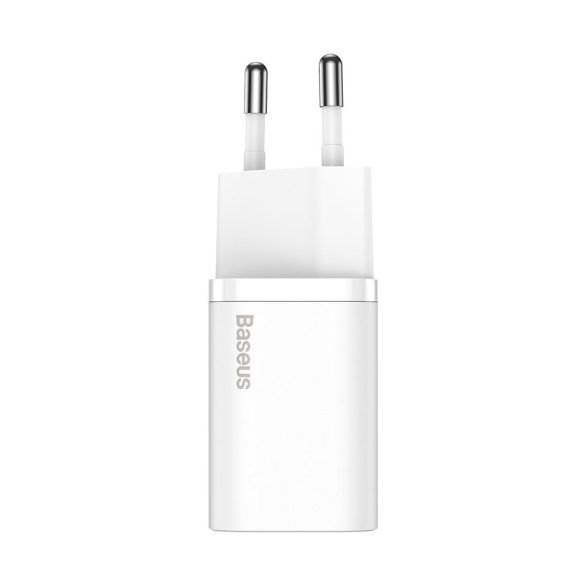 Baseus Super Si TZCCSUP-L02 USB-C hálózati töltő adapter, és USB-C/USB-C 1m kábel, gyorstöltő, 25W, PD, 3A, fehér