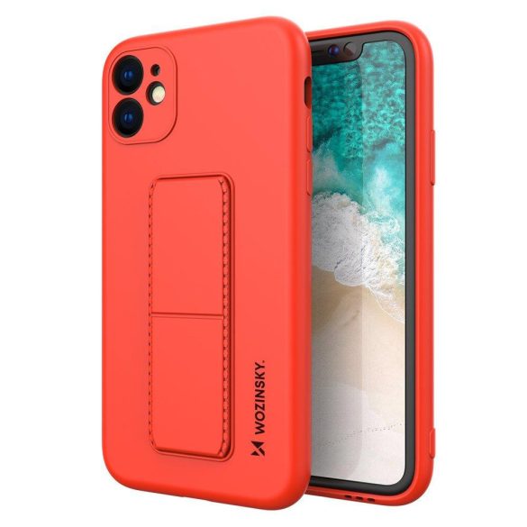 Wozinsky Kickstand Case iPhone 11 szilikon hátlap, tok, piros 