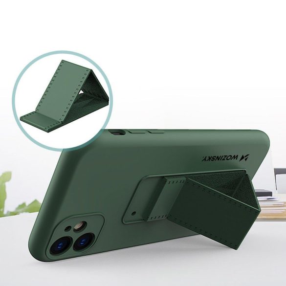 Wozinsky Kickstand Case iPhone 11 szilikon hátlap, tok, menta 