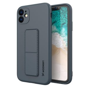 Wozinsky Kickstand Case iPhone 12 szilikon hátlap, tok, sötétkék 