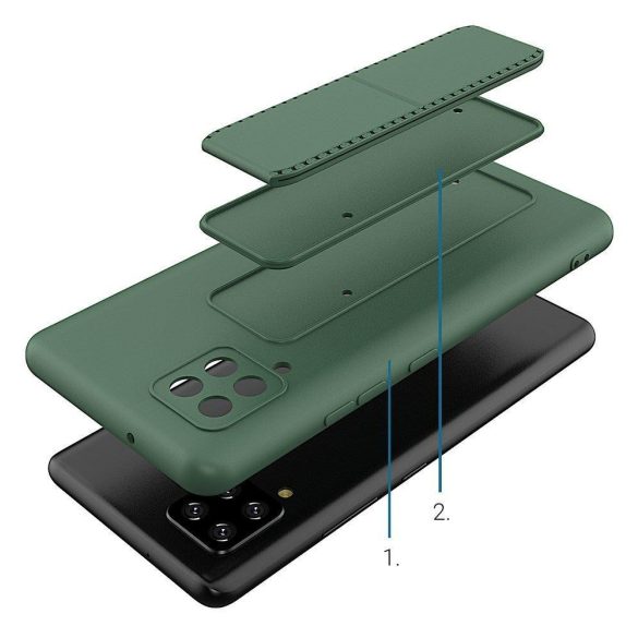 Wozinsky Kickstand Case Samsung Galaxy A42 5G szilikon hátlap, tok, sötétkék
