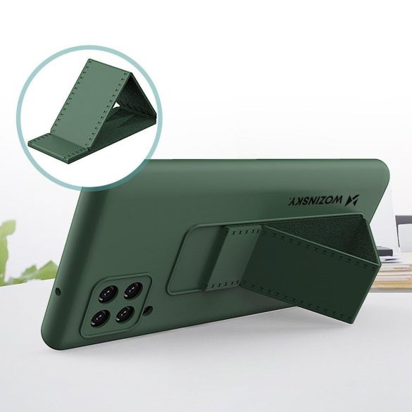 Wozinsky Kickstand Case Samsung Galaxy A42 5G szilikon hátlap, tok, menta 