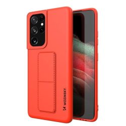   Wozinsky Kickstand Case Samsung Galaxy S21 Ultra szilikon hátlap, tok, piros