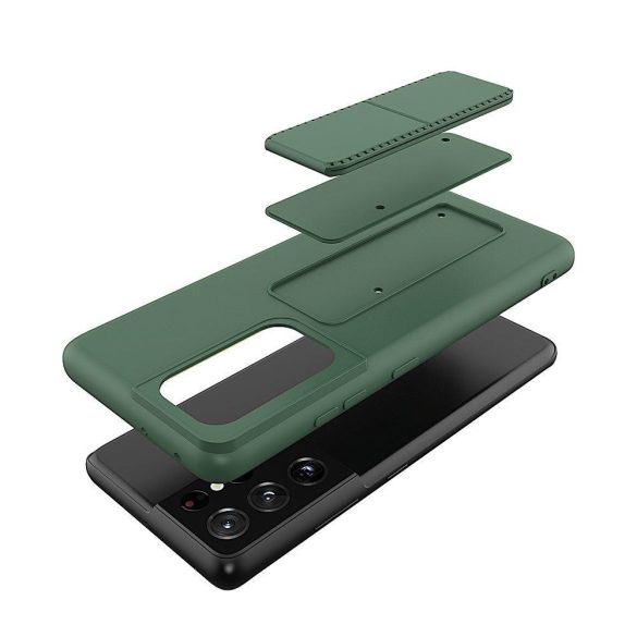 Wozinsky Kickstand Case Samsung Galaxy S21 Ultra szilikon hátlap, tok, rózsaszín
