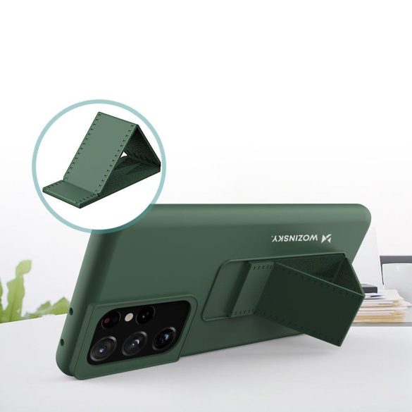 Wozinsky Kickstand Case Samsung Galaxy S21 Ultra szilikon hátlap, tok, menta